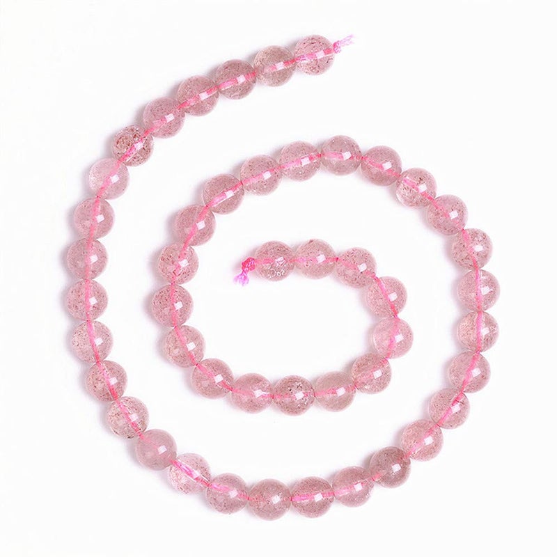 PLTbeads Gorgeous Strawberry Quartz Natural Gemstone Loose Beads 8mm Smooth Round Approxi 15 inch DIY Bracelet Necklace For Jewelry Making - Image 2